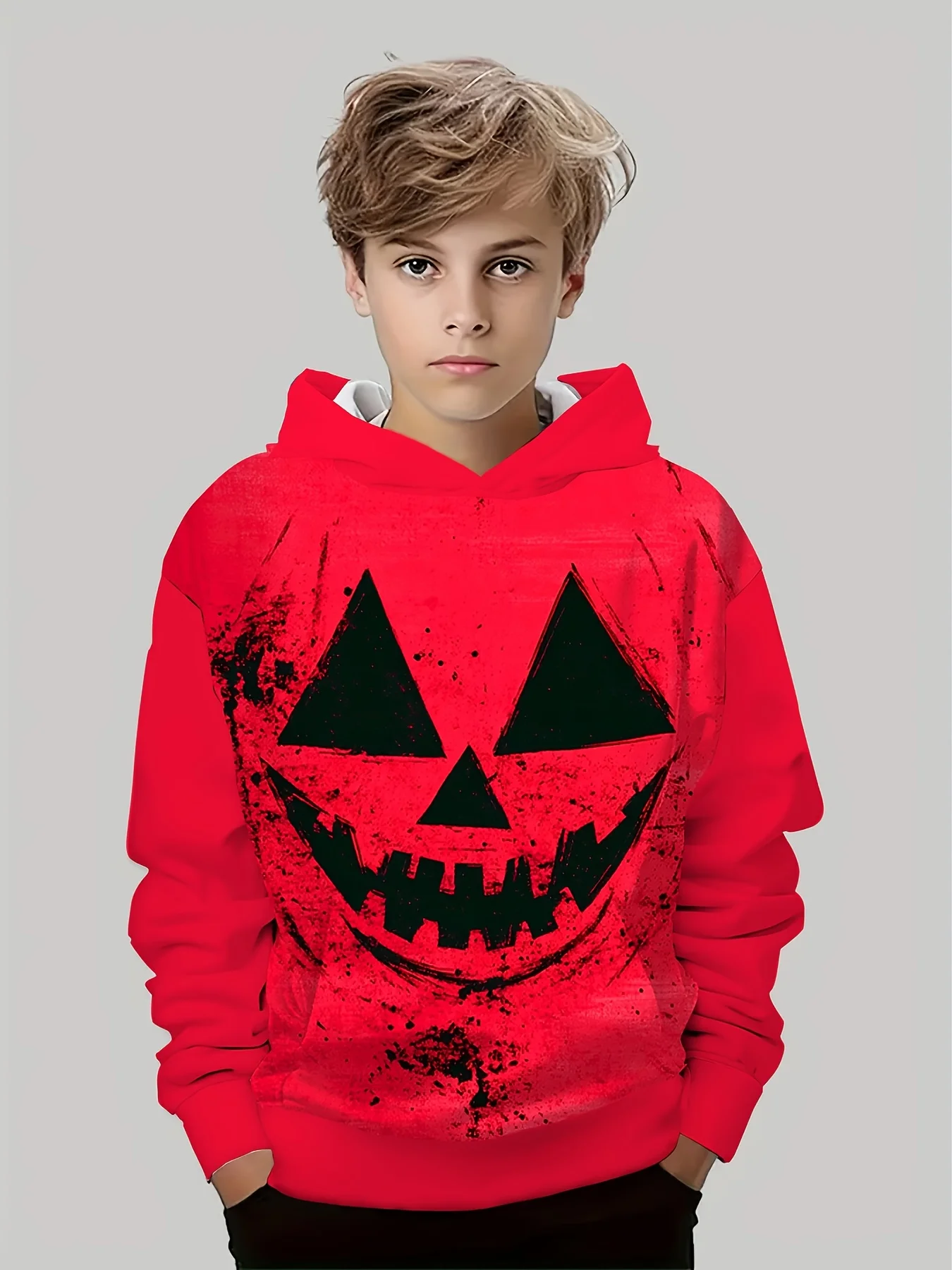 Halloween Kinder Kleidung Jungen Kleidung Kürbis Druck Langarm Hoodies Cartoon Halloween Dünne Sweatshirt Tops kinder Kleidung – Detail 6