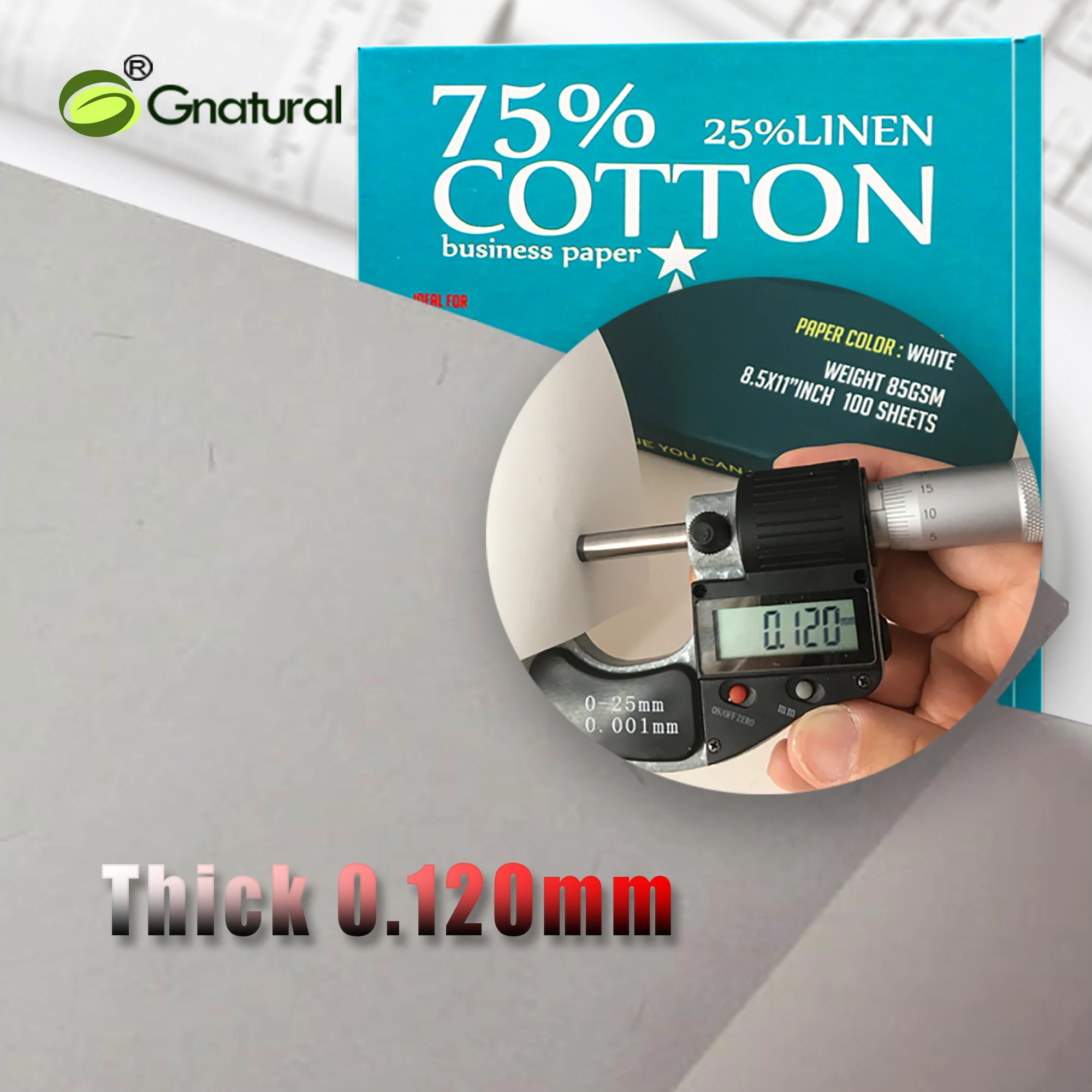 75% 코튼 25% 리넨 종이, 레드 및 블루 섬유 방수 500 시트, 85gsm, 레트 사이즈, 화이트, 로우 스타치, MCYT006