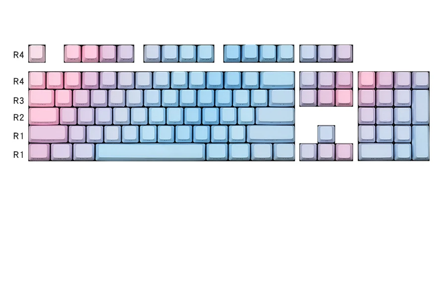 Keycap Transparente, Side ou Top Impressão Keycaps para GK61 68 87 Teclados