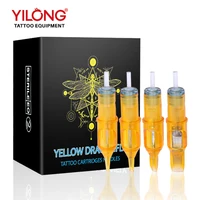 20pcs Yellow Dragonfly Tattoo Cartridge Needle 1 3 5 7 9 11 13 14 15 RL RM RS M1 For Tattoo Machine Pen Needle Accessories 1