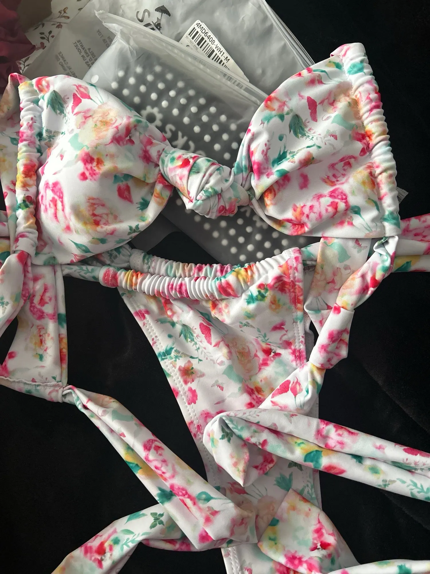 Luxe Striped Triangle Bikini Set - Wire-Free Beach Glamour photo review