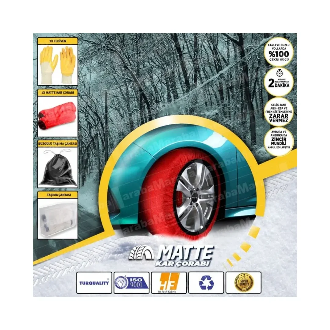 MATTE Winter Car Tire Snow Socks-Active Series For Winter Easy Grip  (Textile Snow Chain-For Safe Driving On Snowy And Icy Road)