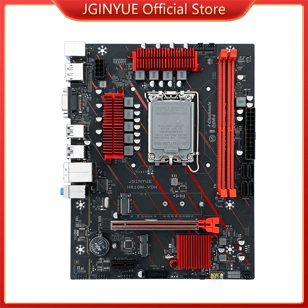 JGINYUE-placa base H610M, LGA 1700, compatible con Intel Core i3/i5/i7/i9, 12 ° procesador, doble canal, memoria DDR4, nuevo H610M-VDH de escritorio