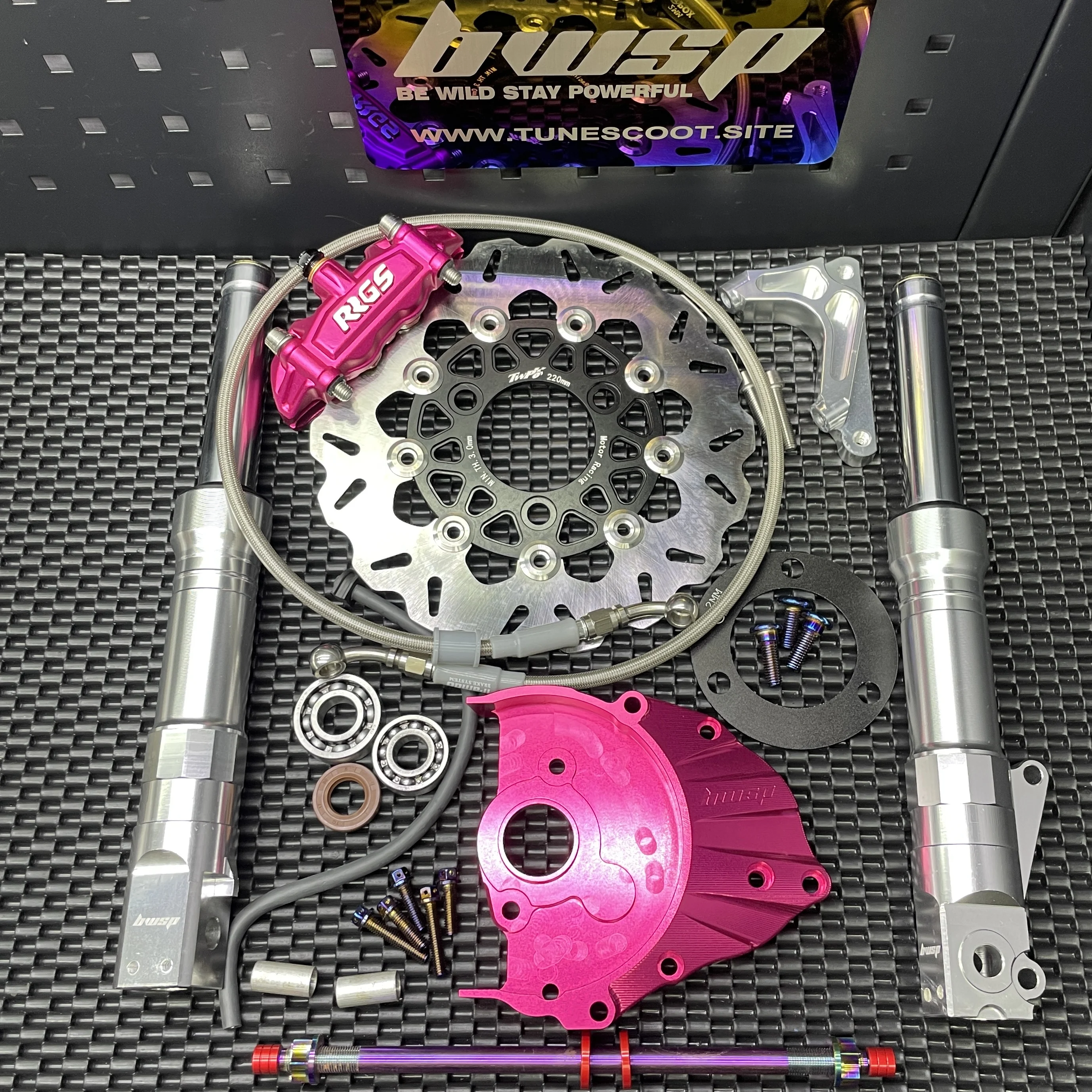 

Комплект дискового тормоза Dio50 220 мм с передними вилками 340 мм Bwsp Elite S armanada Dd50