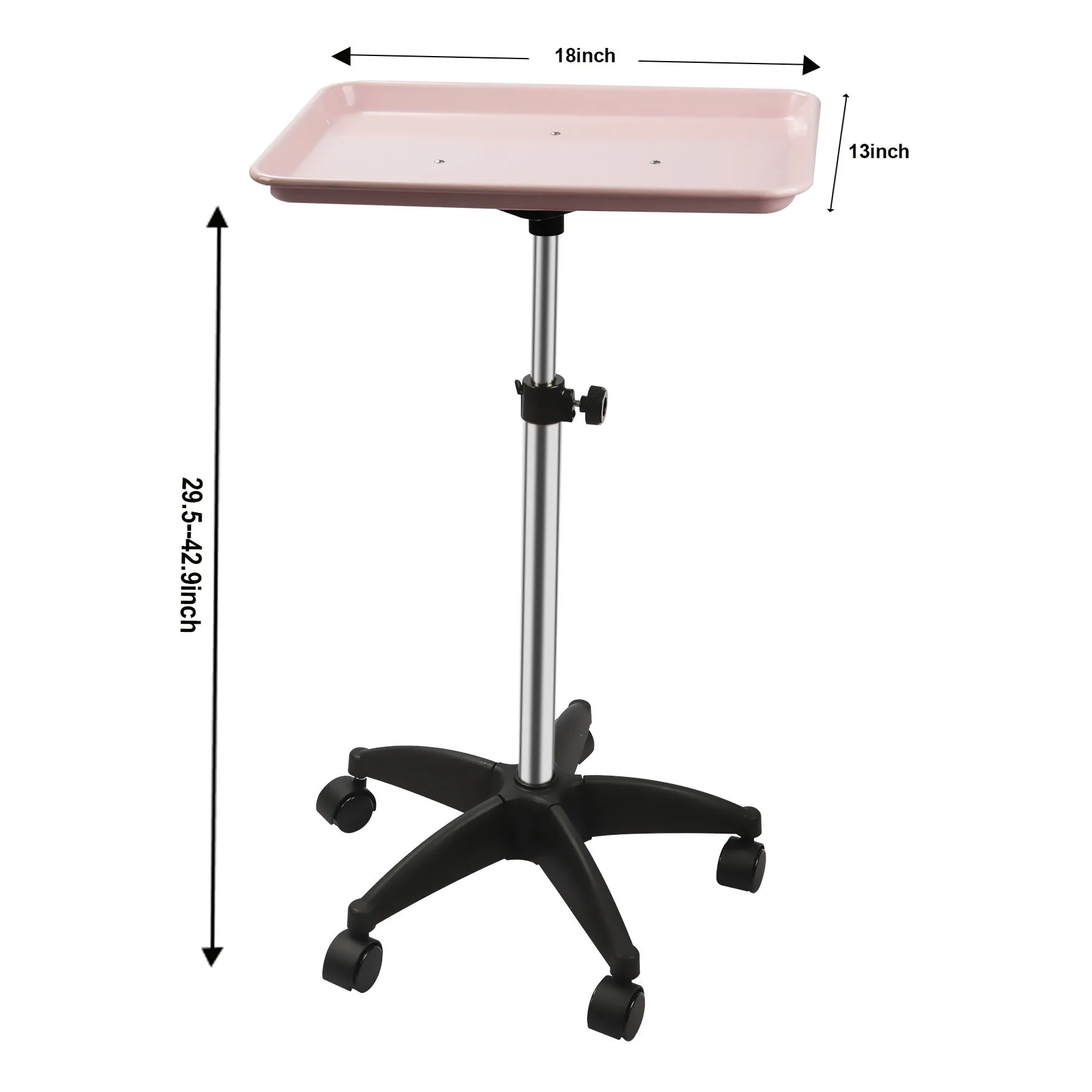 360&deg; Rotating Beauty Salon Cart with Wheels Adjustable Height Organizer Salon Utility Cart