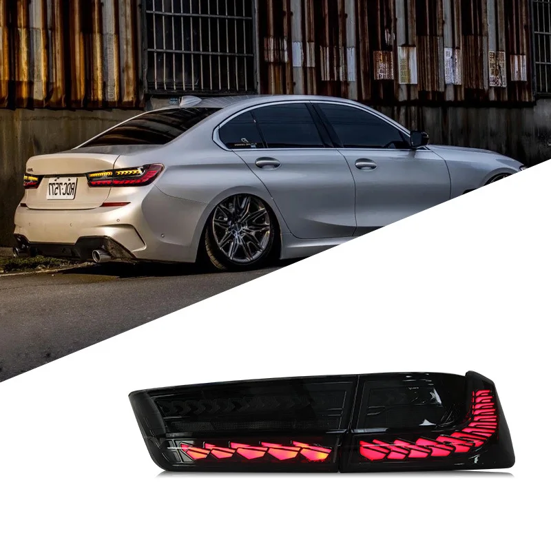 

For 2020-2021-2022 BMW 3 series G20 G28 taillight assembly modified double dragon scale LED water turn signal,reversing light