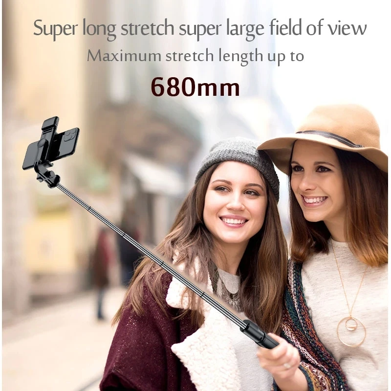 Roreta Foldable Wireless Bluetooth Selfie Stick Phone Holder Retractable Multifunctional Tripod Remote shutter Selfie light