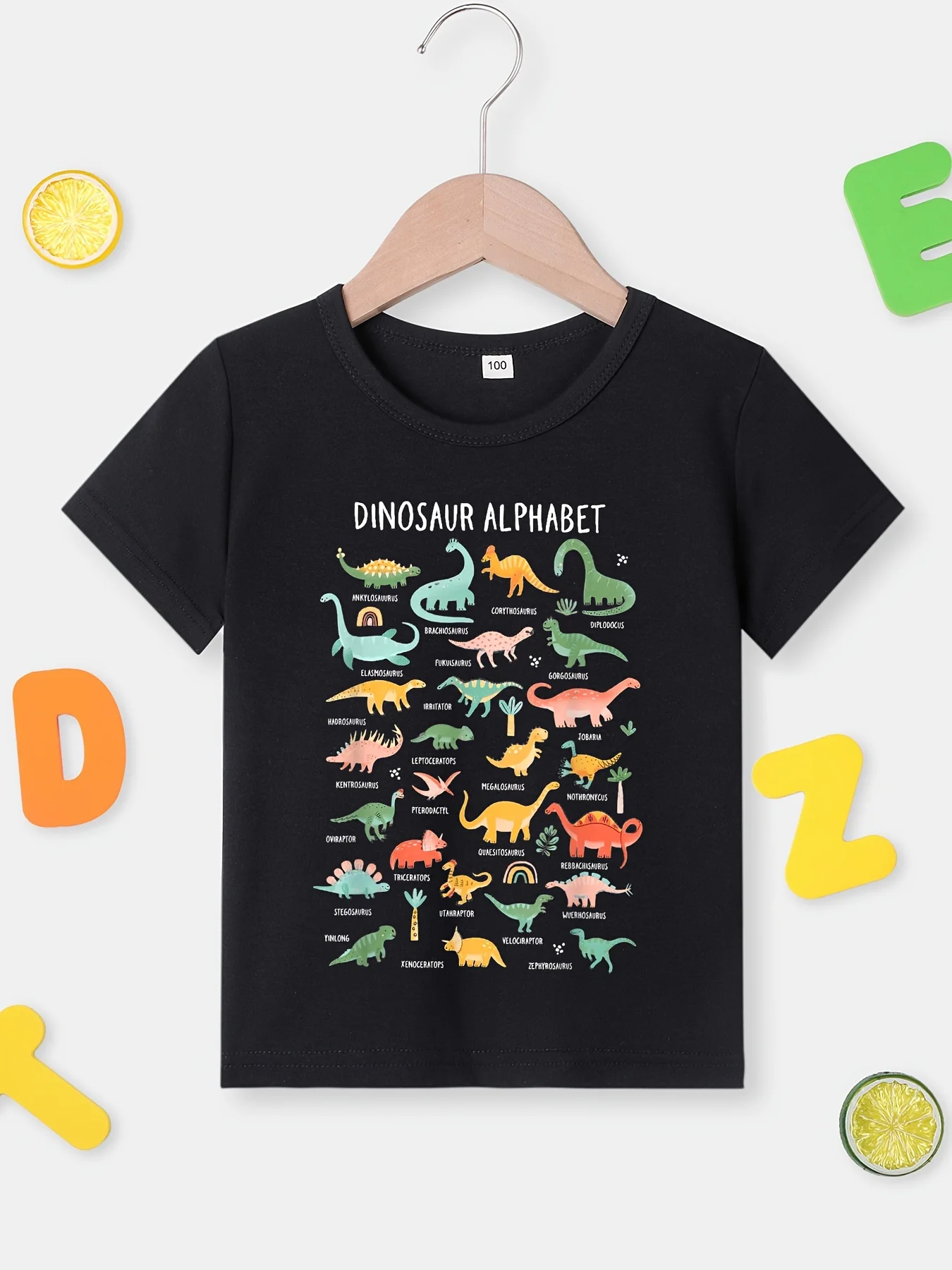 Dinosaur Alphabet Print Men Women Creative T Shirt Casual Breathable Comfortable Short Sleeve Unisex Summer Kids Streetwears Tee men t shirts children tshirts children tops