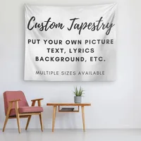 Décoration murale personnalisée en tapisserie, avec motif photo et texte personnalisés, idéale pour Noël, Thanksgiving, les anniversaires. 1