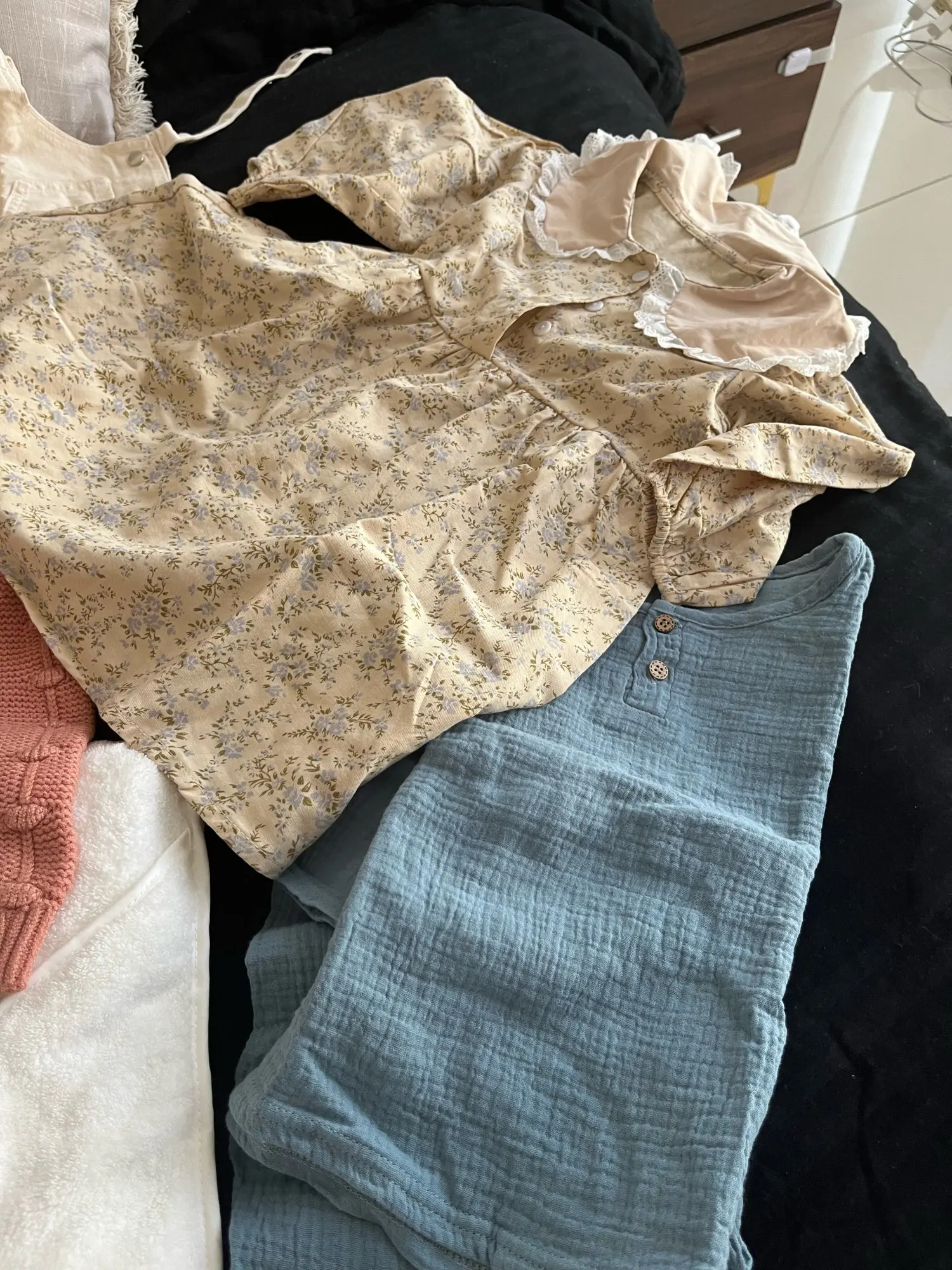 Dulce niños niñas de manga larga estampado de flores vestido de princesa otoño niñas vestido con cuello de muñeca ropa para niños vestido photo review