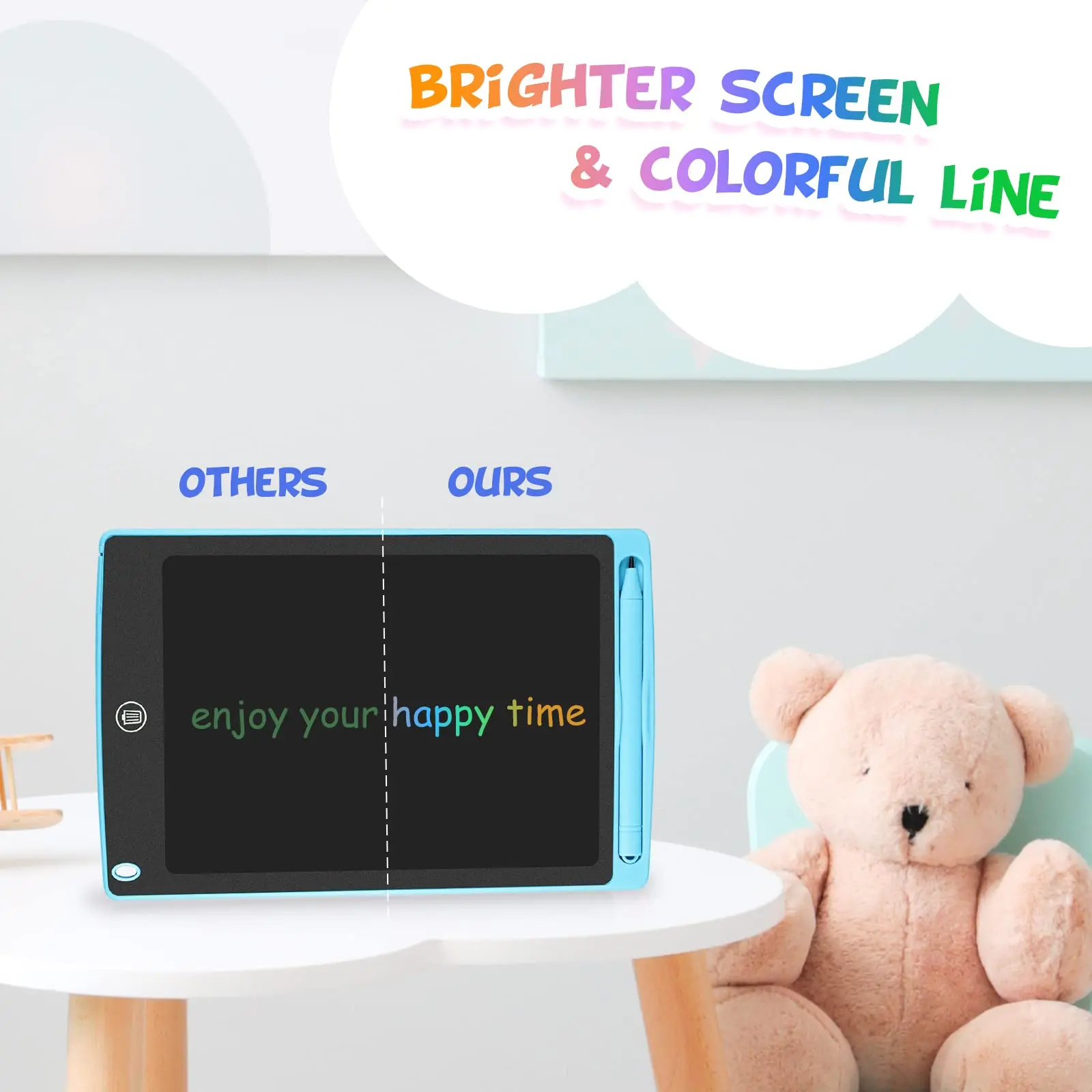 LCD 쓰기 태블릿 8.5 인치 다채로운 화면 디지털 eWriter 전자 그래픽 태블릿 휴대용 쓰기 보드 필기 낙서