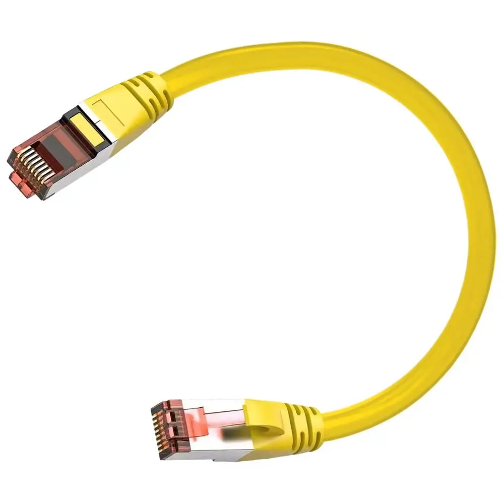 Cable CAT6, MXEHY, 0.25m, Amarillo, 1Gbps, CAT6, RJ45, Pines Chapa Oro, Blindado, Bota Protectora, Plástico/Metal.