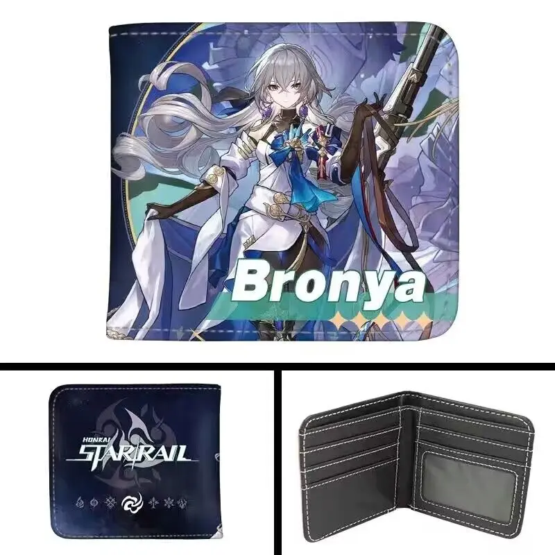 

Honkai Impact 3 Bronya Cosplay Wallet Student Cute Cartoon Coin Purse PU Leather Short Anime Game Folding Wallet For Men Women
