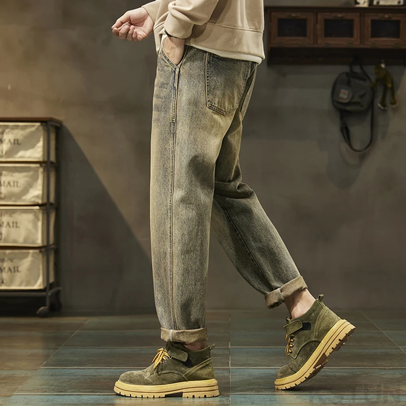 KSTUN Loose Jeans Men Harem Pants Denim Trousers Retro Blue Fashion Paches Pockets Mens Clothing Trousers Vintage Oversize 40 42 4