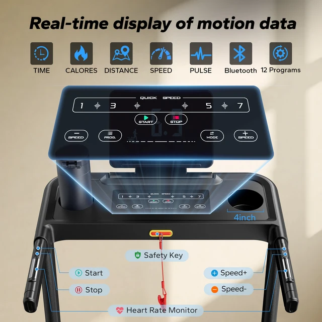 7029-3bc494.jpg MERACH Foldable Treadmill T12 Incline Quiet Treadmills Double Deck Technology 4 Silicone Shock Cushion Heart Rate Monitoring