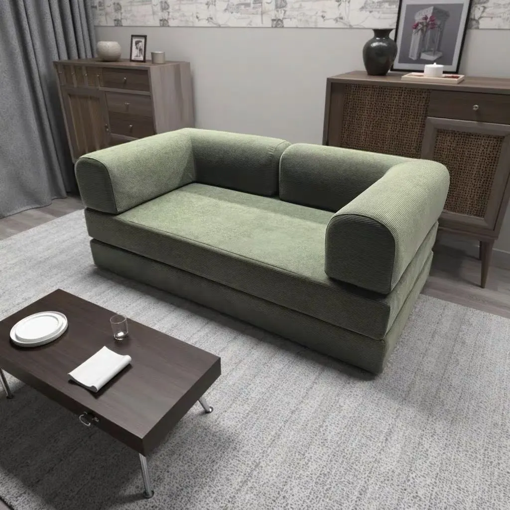 2025 New Design Corner Style Vacuum Compression Fabric Sofa Compressed Bed Set Home Apartment Hotel Living Room Sofa Bed photo review