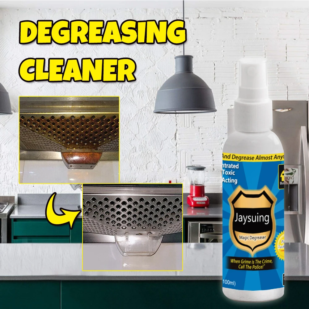 Jaysuing Degreaser Spray Kitchen Remove Stubborn Oil Stains Dilute Dirt Cooktop Oil Dissolving Quickly Reduce Grease Cleaner