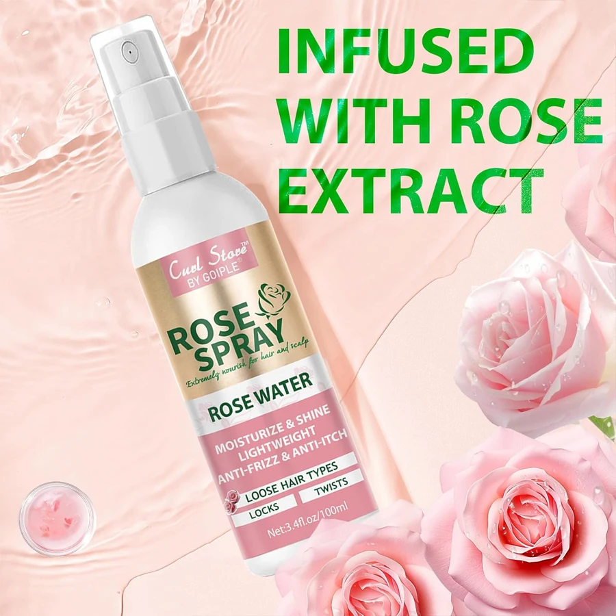 Heat Protectant Spray Keratin Protein Hair Serum Anti Frizz Control Repair Hair Rose Water Spray for Moisturize & Smooth