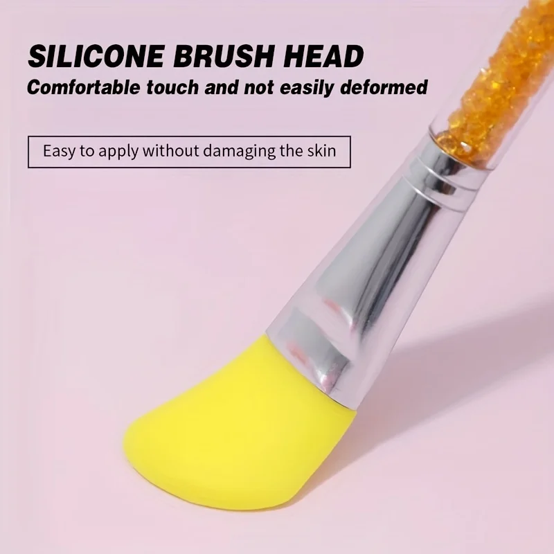 Silicone mask brush soft head rhinestone rod makeup brush beauty soft film film adjusting stick 2pcs makeup brush set makeup brush