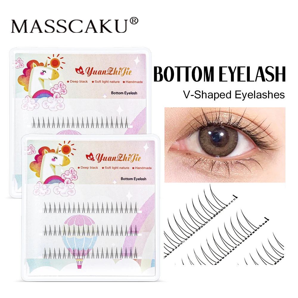 Wholesale YUANZHIJIE False Eyelashes Natural Soft Lower Eyelashes Clear Band Bottom Lashes Under DIY Lash Extensions