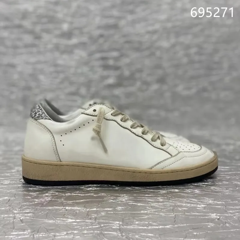 Real Leather GOLDEN Classical Shoes Designer Women&Men GOOSE Sneakers Silver Glitter Suede Nappa Leather Graffiti Style Shoe 3