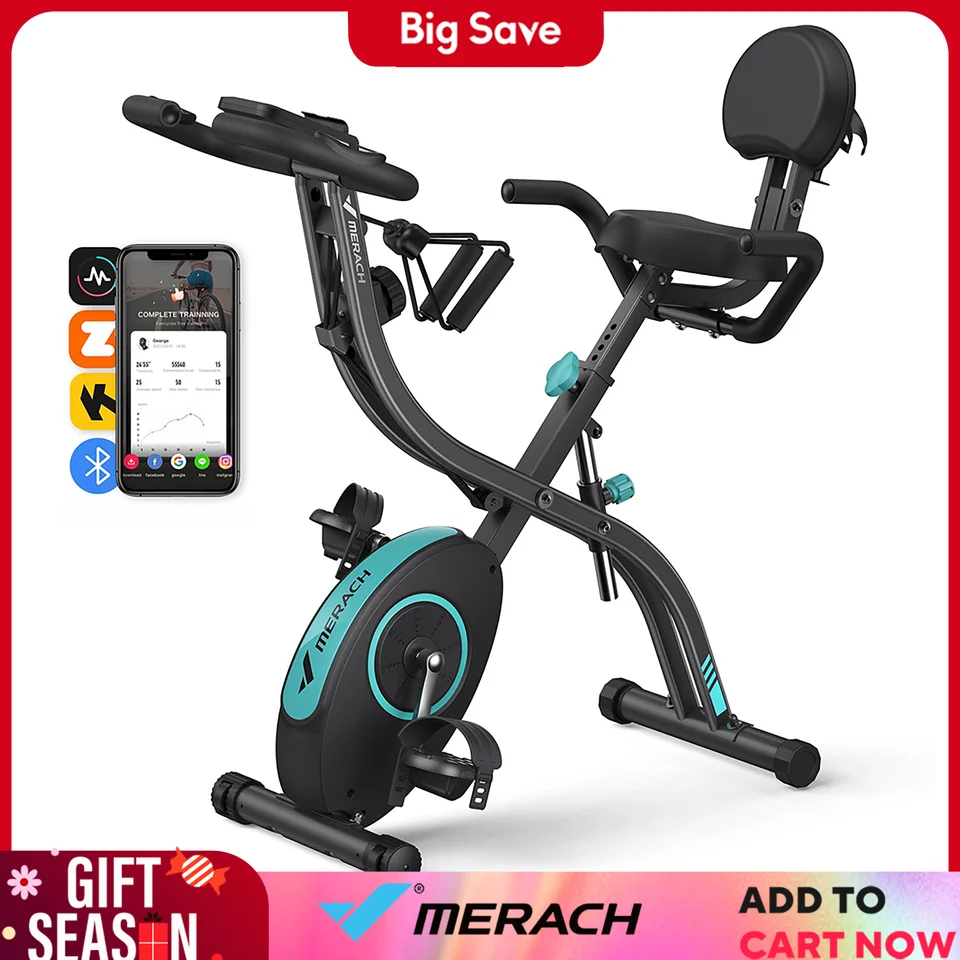 Exercise Bikes For Home MEACH S15 Folding Execise Bike Magnetic