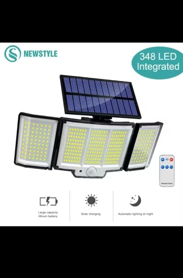 Solar Light Outdoor 328/348 LED Integrated Super Bright Motion Sensor Strong Power IP65 Waterproof 3 Working Modes Garden Wall photo review