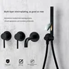 Matte Black Shower System Bathroom Bathtub Faucet Mixer Tap Wall Mount Tub Spout Rotate  8/10/12 Inch Rainfall HeadShower 4