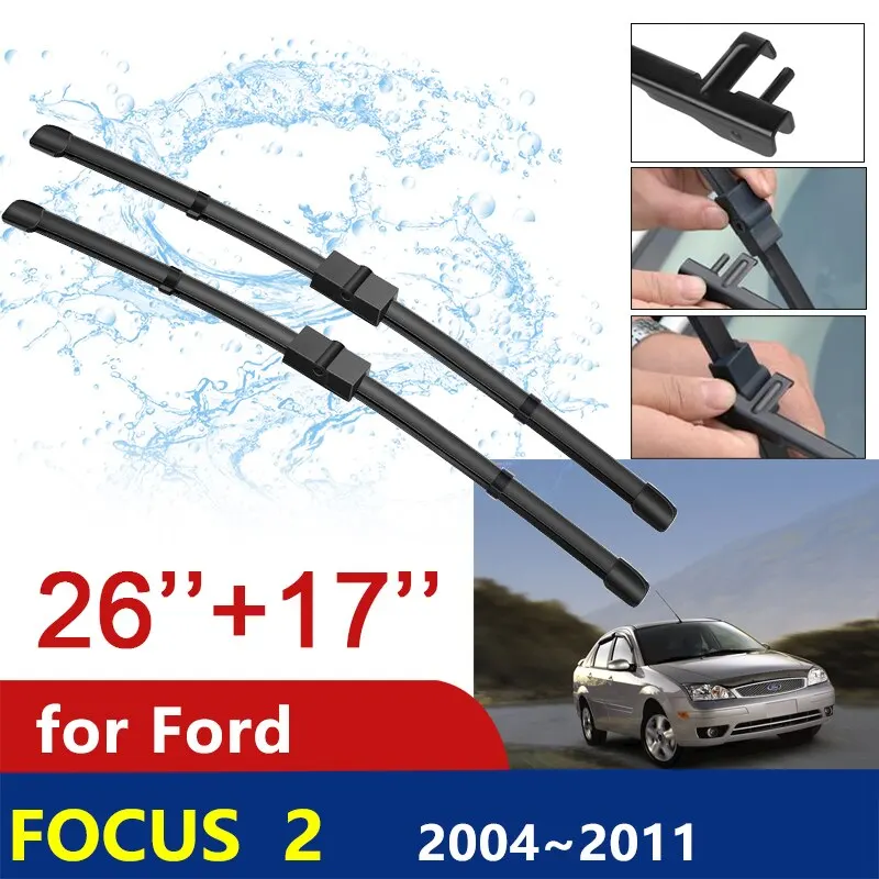 de limpiaparabrisas para Ford Focus 2 MK2 2004 2005 2006 2007 2008 2009 2010, limpiaparabrisas delantero, para coche -