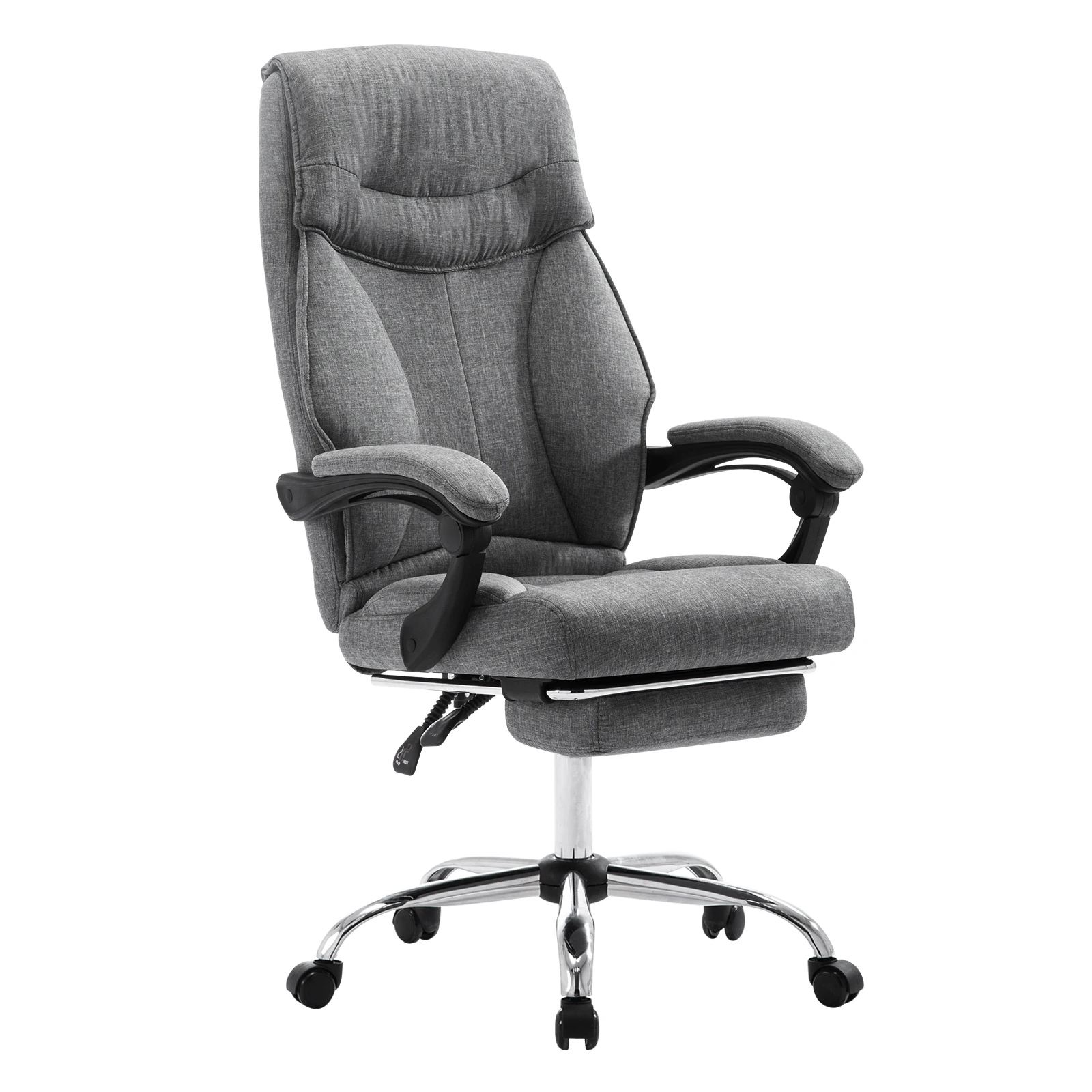 Linen Computer Office Chair with Armrests Height Adjustable Ergonomic
