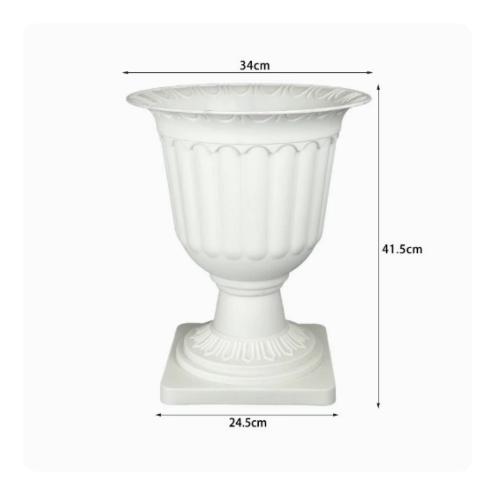 Elegant Vintage Roman-Style Pedestal Flower Pot - Large Round Decorative Planter with Raised Base and Wide Mouth