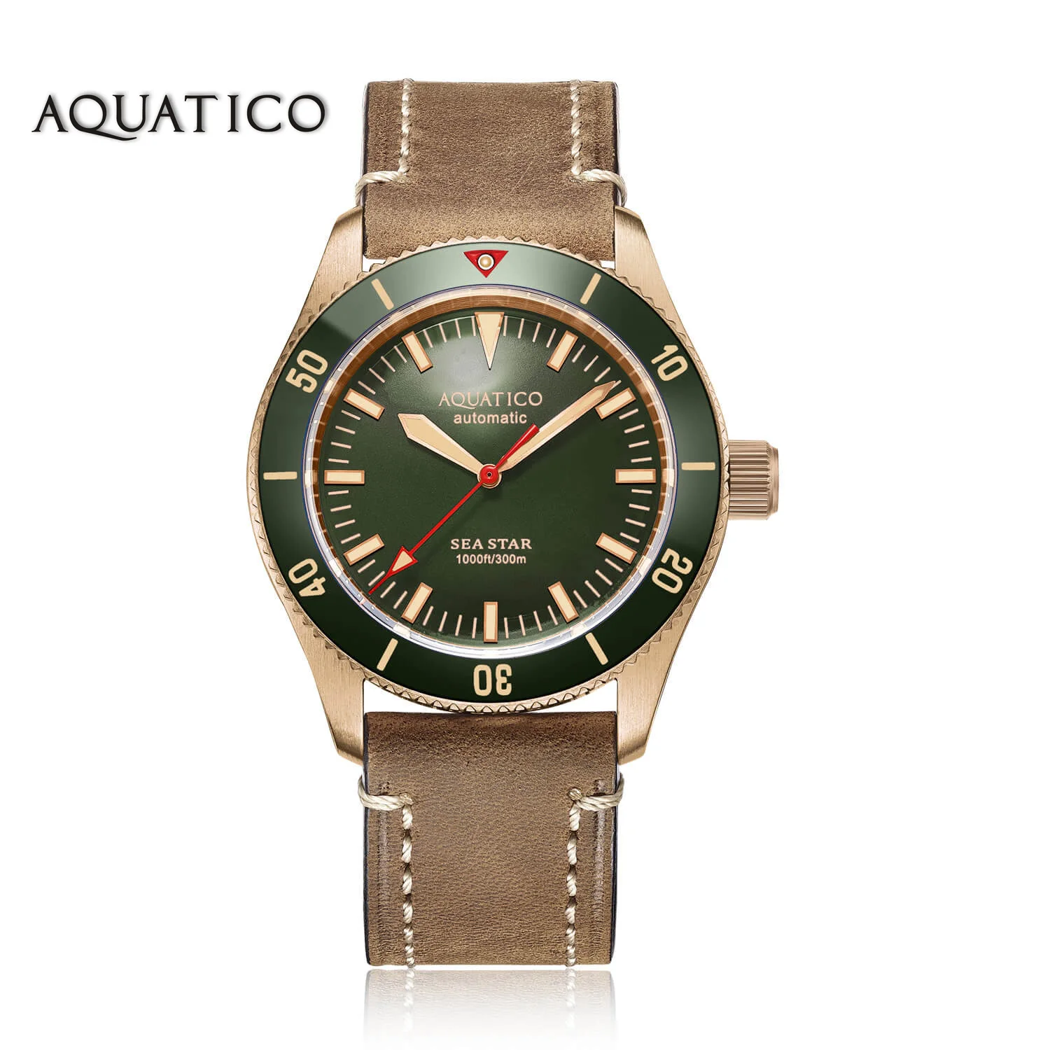 Aquatico Bronze Sea Star Green Dial Watch (NH35 No Date) AliExpress