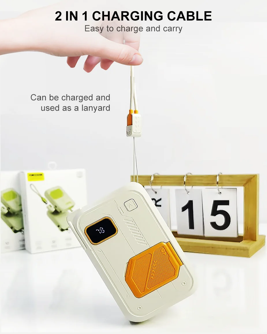 M&W  fast chagring wireless power bank 22.5w with stand 20,000mah waterproof & sturdy design 5