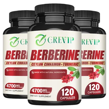 Berberine Supplement - Ceylon Cinnamon, Turmeric - Digestive Health, Antioxidant - 120 Capsules