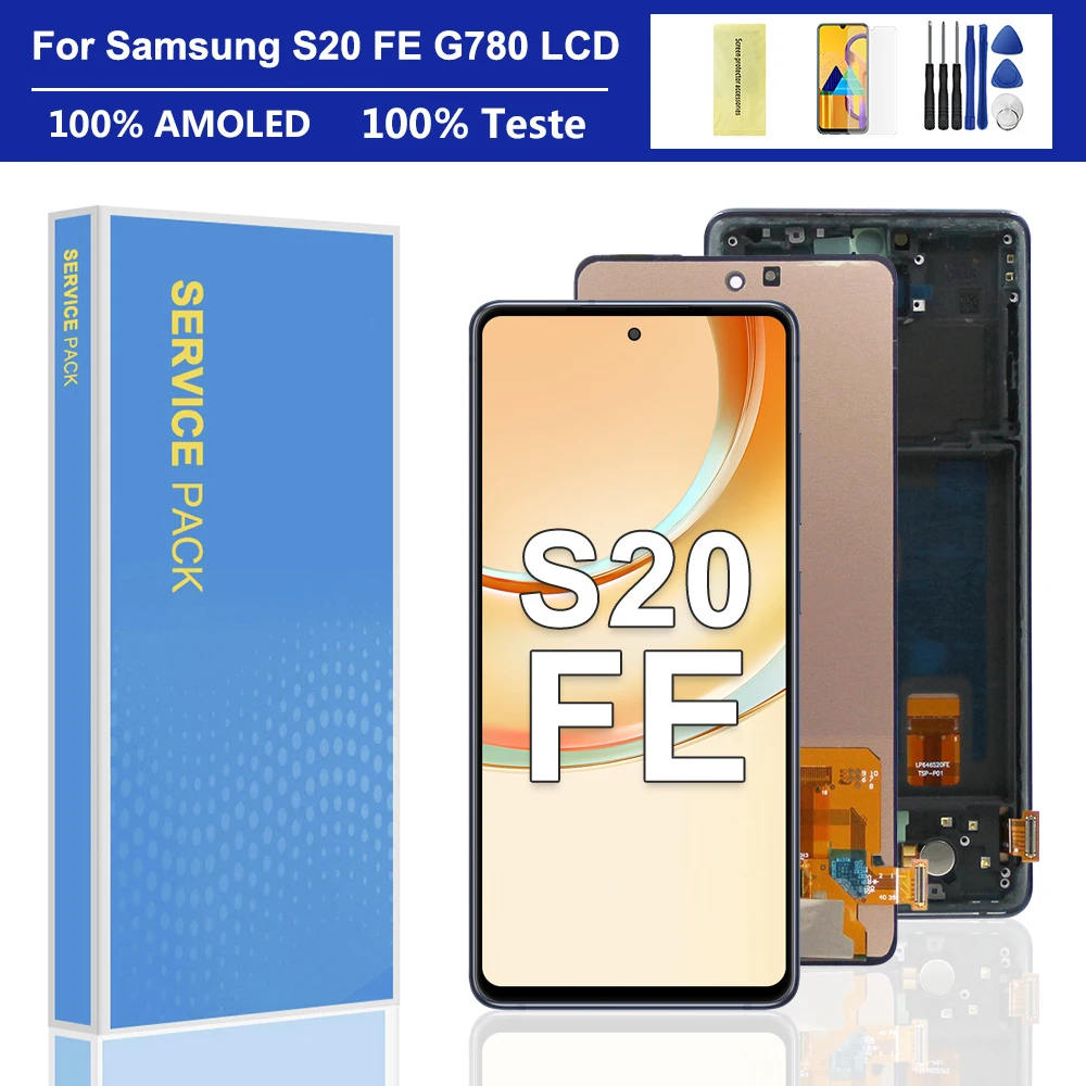 

6.5" ORIGINAL For Samsung Galaxy S20 FE LCD SM-G780F SM-G780G Display Screen Digitizer Assembly For Samsung S20 FE 5G G781U