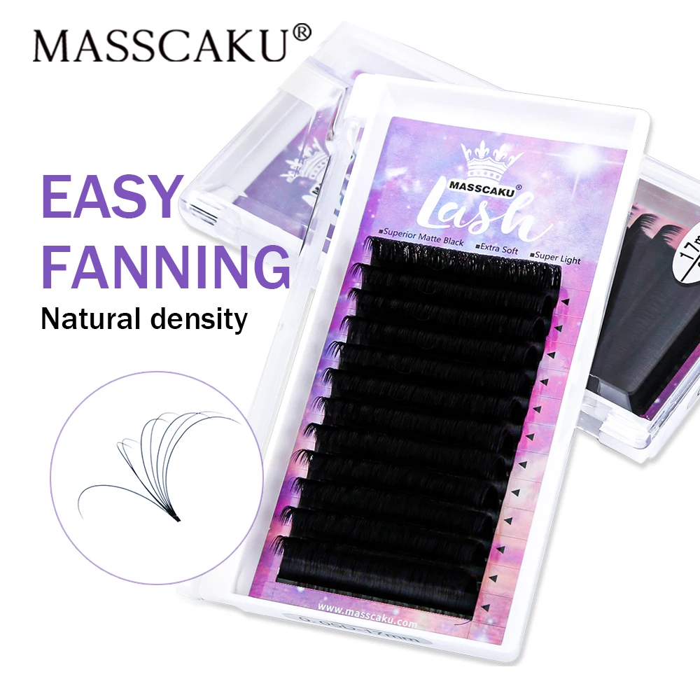 Premium Mink Masscaku Easy Fans Blooming Lashes Russian Volume Auto Flowering Natural Soft Mink Eyelash Extensions Makeup