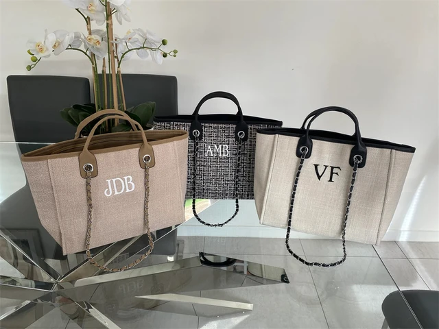 Personalised Shoulder Tote Bag, Women's Handbag, Beach Bag, custom Hand  Bag, Canvas Bag, Gifts For her, Chain tote bag, handbags - AliExpress