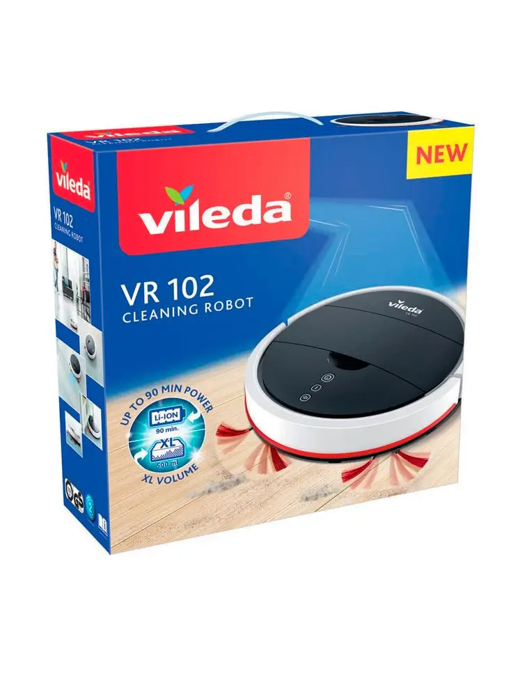 forfængelighed Rynke panden passe Vileda Vr 102 Robot Carpet And Floor Vacuum Cleaner With Dirt Tank Xl  Special Double Filter Brush - Vacuum Cleaners - AliExpress