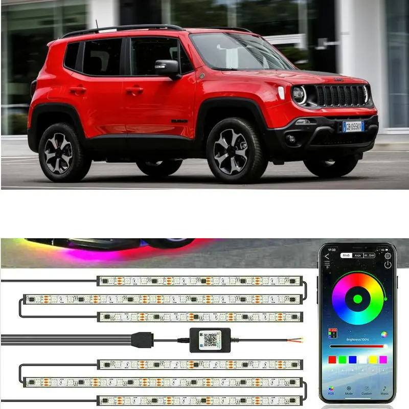 

APP RGB Voice Control Chassis Lights For jeep renegade compass grand cherokee wrangler jk accessories