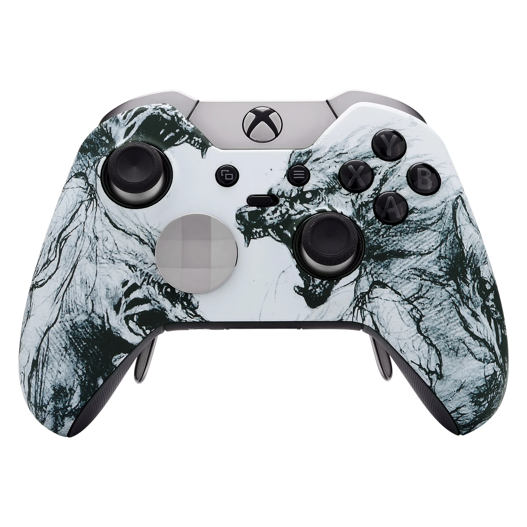

eXtremeRate Soft Touch Wolf Soul Front Housing Shell with Open Tool Screwdriver Accent rings for Xbox One Elite Controlller