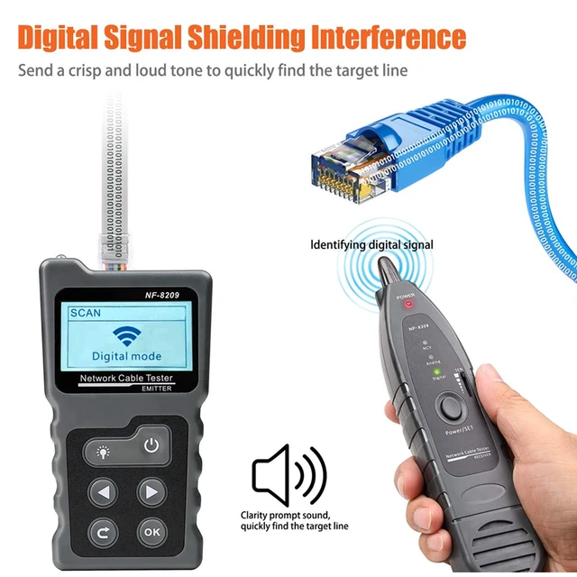 NOYAFA NF-8209 Cable Tracker Lan Display Measure Tester Instrumente de rețea 4