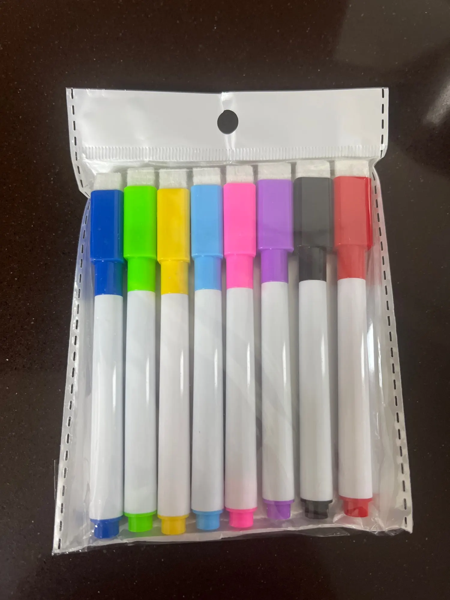 8 unids/set punta de bala 11,3*1 cm tamaño pequeño sin pizarra magnética marcadores de borrado en seco, 8 colores * 1 Uds bolígrafo magnético photo review