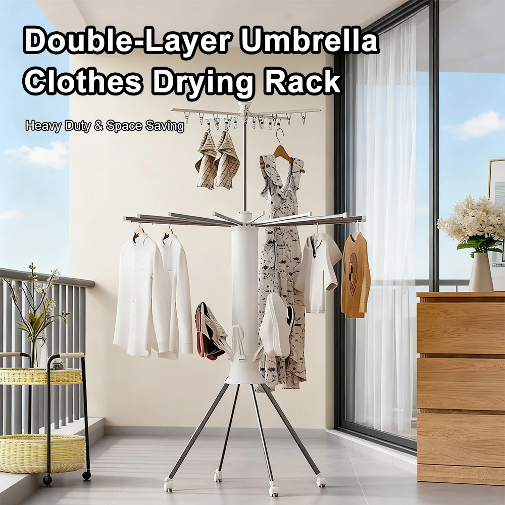 Foldable Clothes Drying Rack Floor Type Household Shoe Drying Hanger For Indoor Balcony Bedroom & Outdoor Patio Clothing Rack