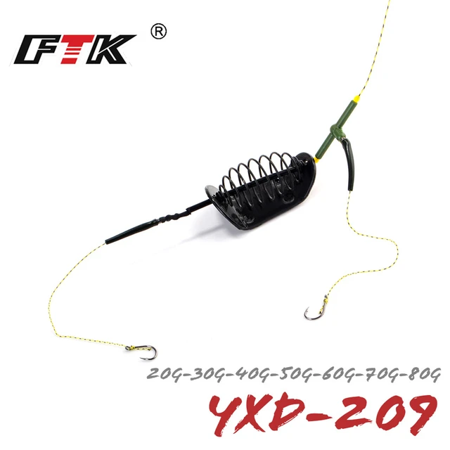 FTK 20g-50g Metal Carp Fishing Hair Rigs Sinker Bait Thrower Cage