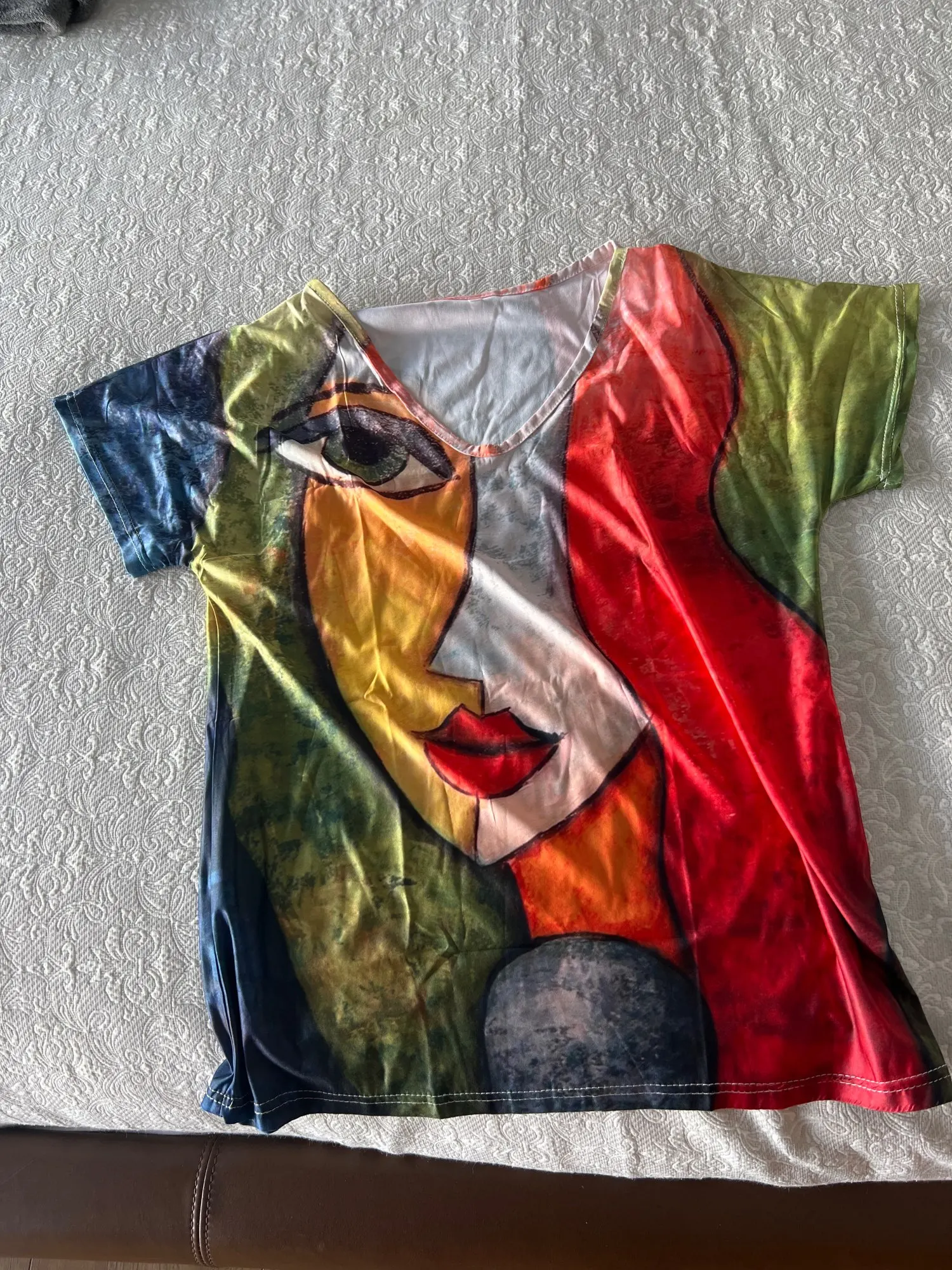 Women's V Neck Casual Oversize T-shirt photo review