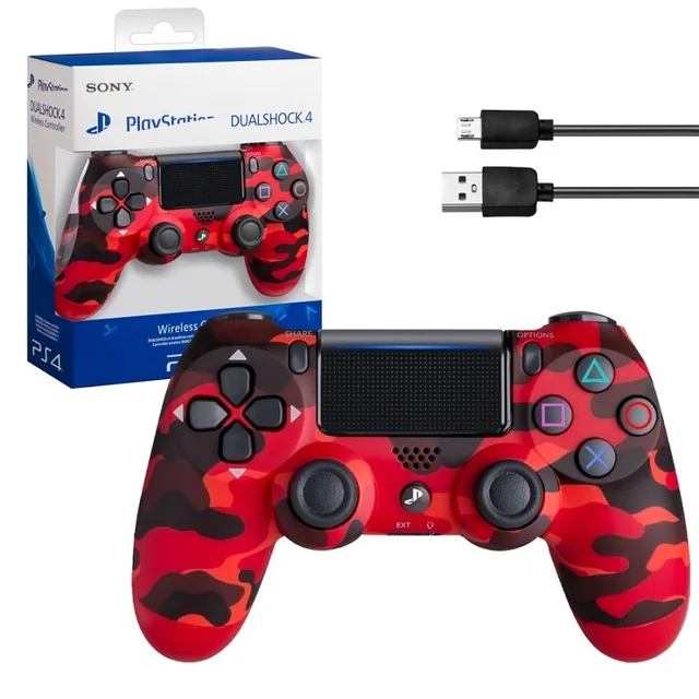 Gamepad wireless Bluetooth joystick for PS4 DualShock 4 v2 wireless (PS4/pc/iOS/Android) with shipping from Russia Gamepad playstation ps xbox series nintendo switch games game console for pc Red camouflage
