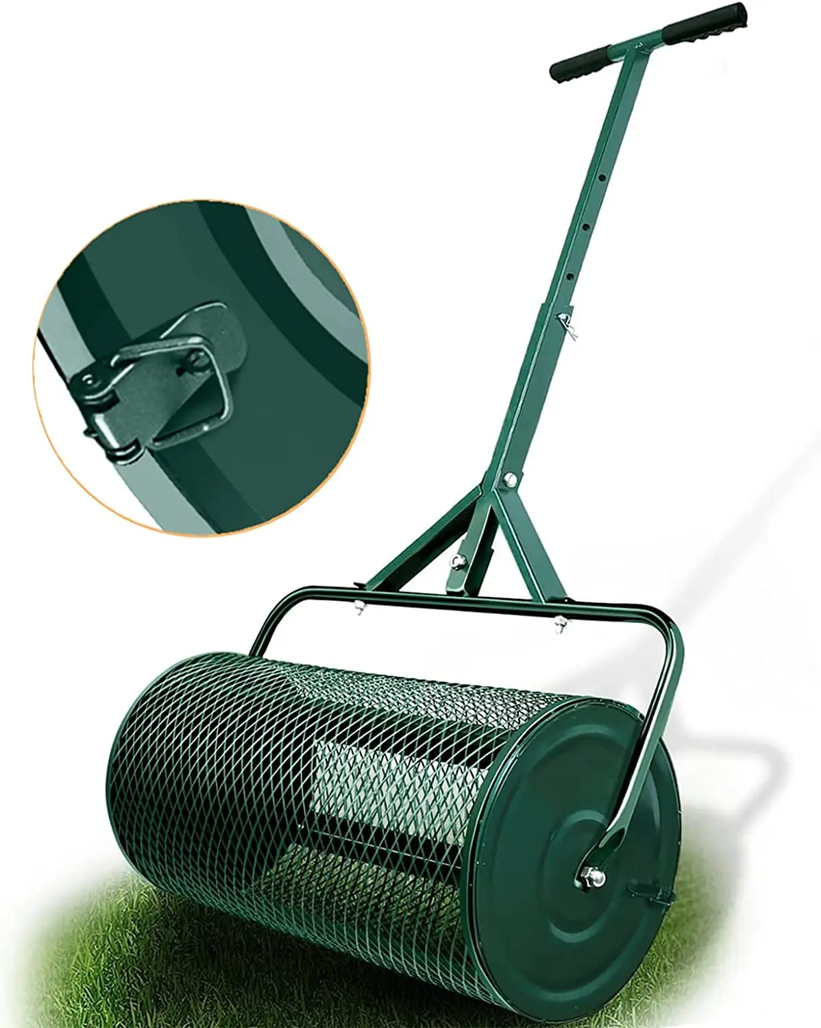 

Peat Moss Spreader with Upgrade Latches-Durable Metal Mesh Fertilizer Spreaders for Lawn and Garden Multi-Purpose Seed Spreader