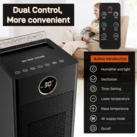 Энергосберегающий нагреватель с керамическим вентилятором мощностью 2000 Вт со светодиодной подсветкой пламени увлажнителя, тихий, скорость нагрева 2S, 4 режима — изображение 3