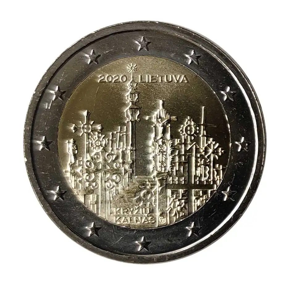 Valuta Originale 2 Euro Lituania Cross Hill Anno 2020 Senza Circolare