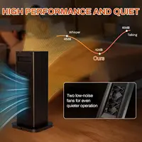 Энергосберегающий нагреватель с керамическим вентилятором мощностью 2000 Вт со светодиодной подсветкой пламени увлажнителя, тихий, скорость нагрева 2S, 4 режима — изображение 5